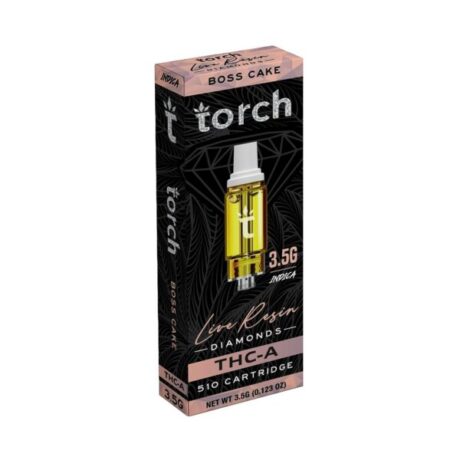 TORCH BOSS CAKE THC-A LIVE RESIN DIAMONDS 510 CARTRIDGE 3.5G INDICA